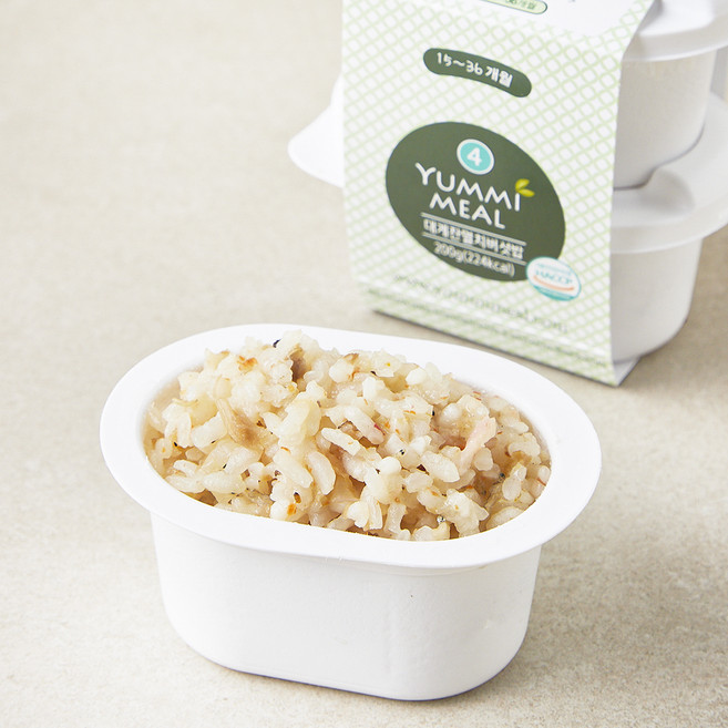 얌이밀 유아용 15개월 이유식 대게잔멸치버섯밥, 200g, 1개