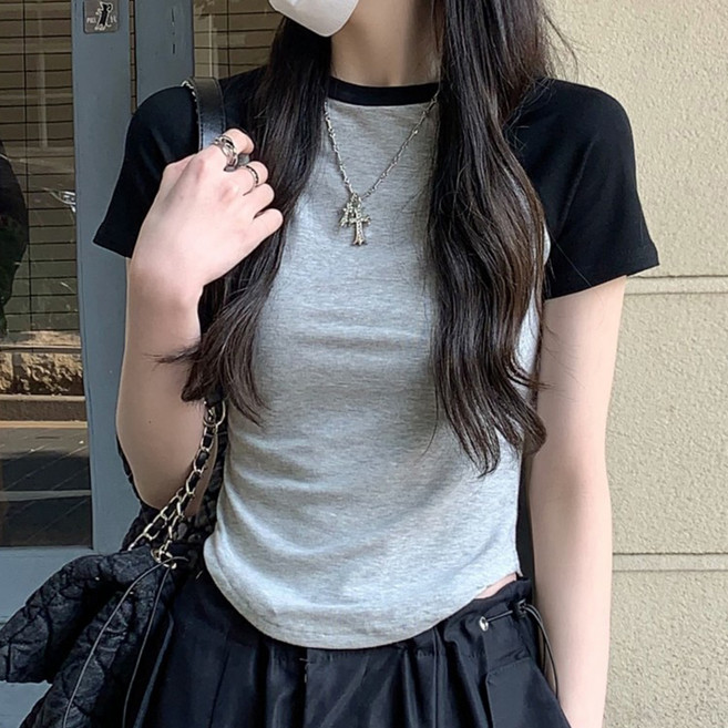 gelluna 女款拉克蘭袖修身基本款短袖T恤 TH-30