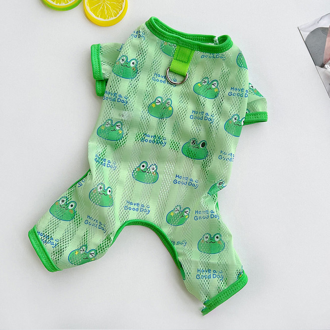 요런개 반려동물 통기성 올인원, NO 3 그린 개구리, 1개