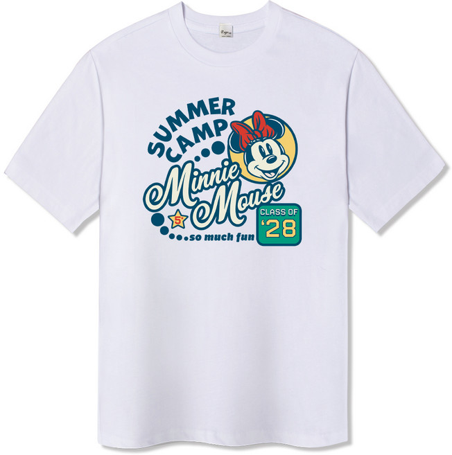 일루소 남녀공용 디즈니 썸머캠프 반팔 면 티셔츠