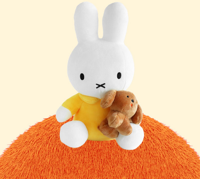 강아지 안은 미피 인형, 옐로우, 1개, 27cm