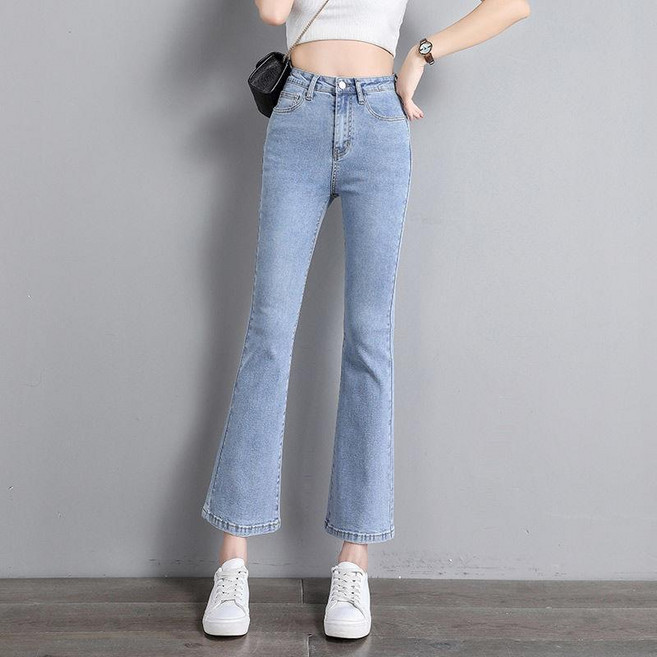 라라티나 여성용 아미르 스판 부츠컷 나팔 데님 9부 청바지