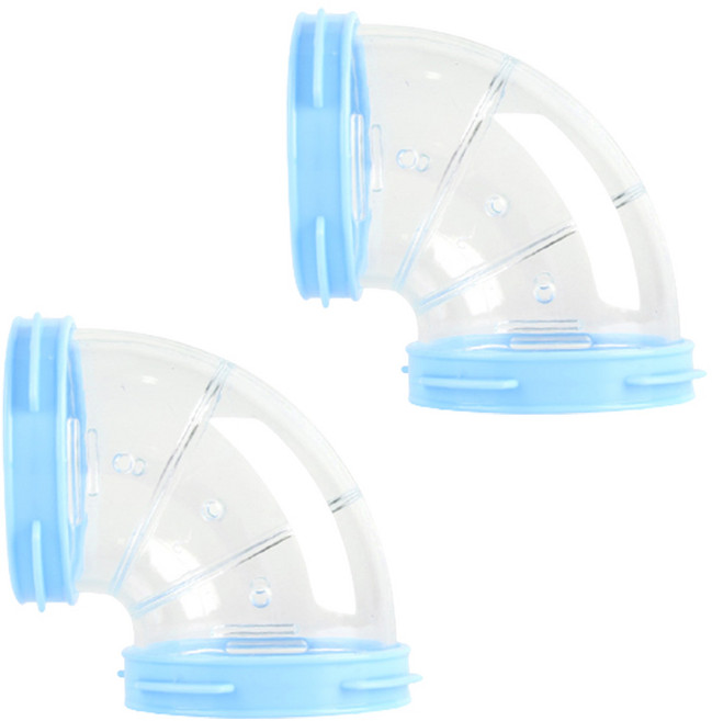 아리코 햄스터 DIY 미로터널 파이프 곡선트랙 L, 블루, 2개