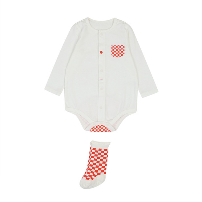 에뜨와 유아용 보드 바디수트 + 양말 세트