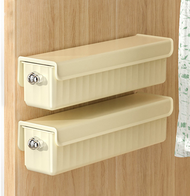 앤티스 무타공 접착식 슬라이드 양말 & 속옷 정리함, 옐로우, 2개