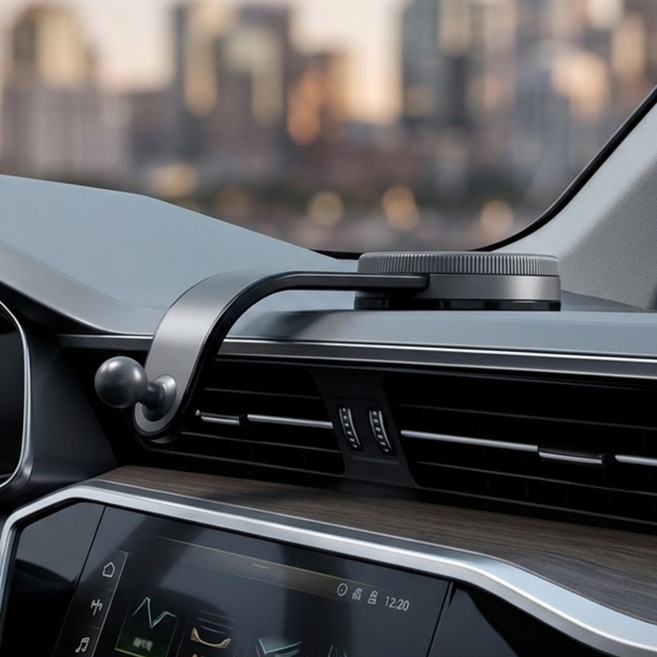 카멜레온360 진공흡착 360도 회전 17mm볼 플렉시블 휴대폰 거치대, 커블 블랙, 1개