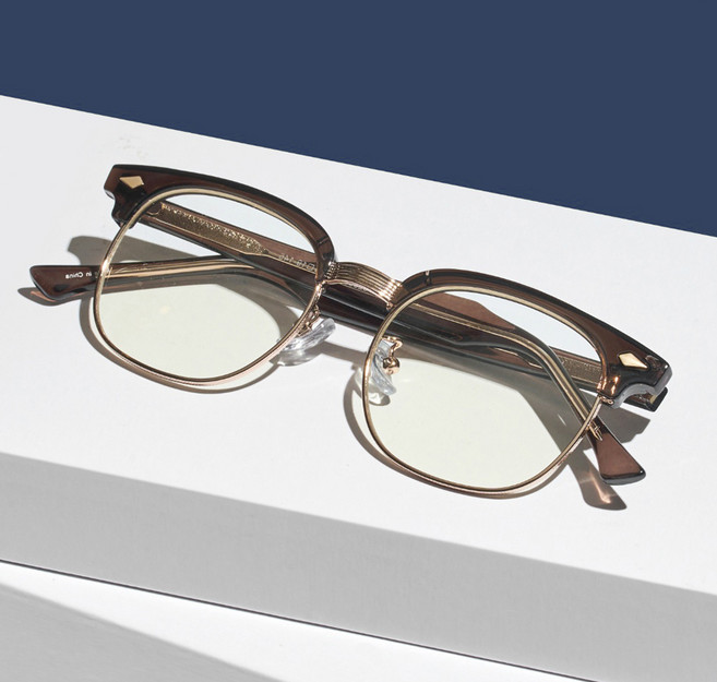 멜라크메 TR 메탈 사각 하금테 안경 + 렌즈 세트 62358