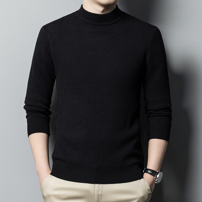 마켓에이 남성용 심플한 반폴라 니트