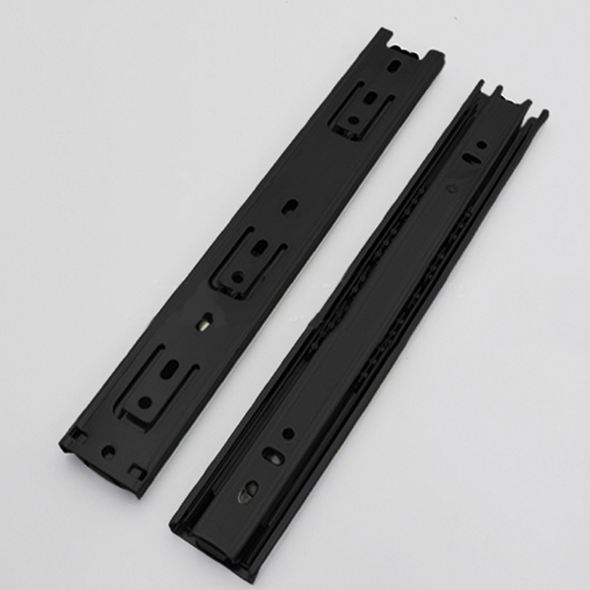 미누네 무소음 3단 서랍 레일 옷장 찬장 300mm, 블랙, 2개