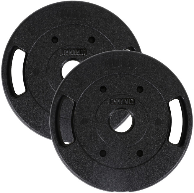 아리프 PVC 코팅 다이나믹 중량 바벨 원판 50mm용, 10kg, 2개, 블랙