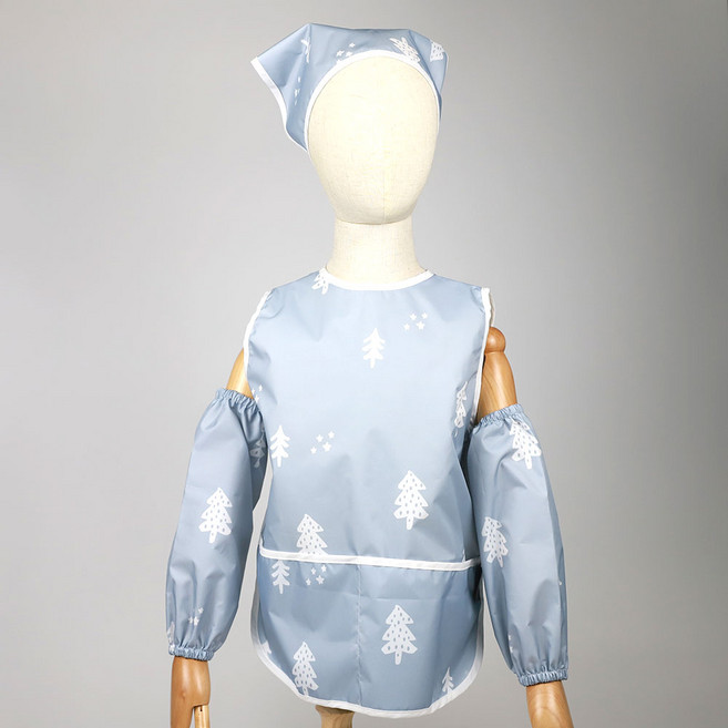 베베슈에뜨 아동용 방수 민소매 앞치마 두건 토시 세트