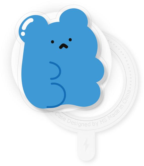 유스픽 디자인 맥세이프 스마트 톡톡 + 후면 마그네틱 링 스티커 세트, 곰돌레인저 56 소다맛젤리, 1세트