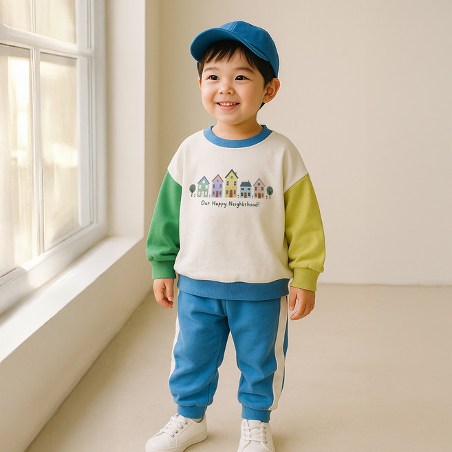 키즈꼬모 아동용 컬러홈 상하의 세트