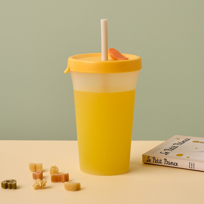 모던하우스 키즈세이프 렌지안심 실리콘 빨대컵, 옐로, 1개, 510ml