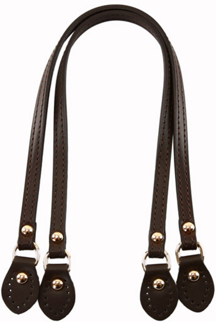 꽃잎 가죽 가방끈 2p, 다크브라운, 1세트