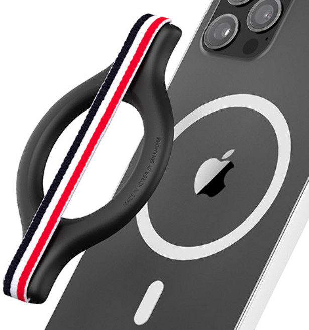 신지모루 M 미니그립 맥세이프 호환 휴대폰 핑거 스트랩, 프렌치레드, 1개