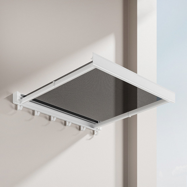 더자카 다용도 벽부착 접이식 빨래 건조대, 화이트