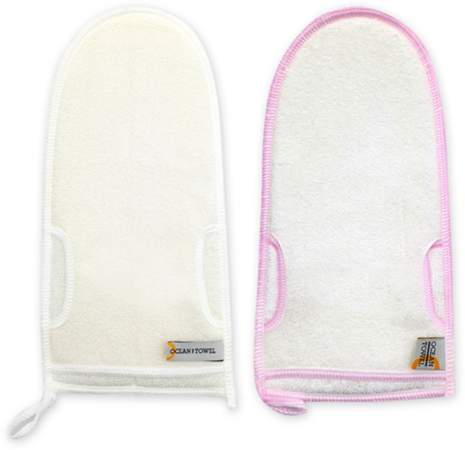오션타올 알뜰 스펀지 바디 + 바디글러브, 혼합색상(바디), 핑크 + 화이트(바디글러브), 1개입, 1세트