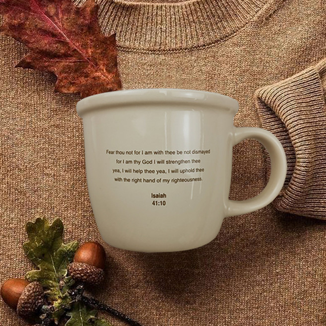 파울러스 리브 말씀 머그컵 340ml, 베이지, 1개