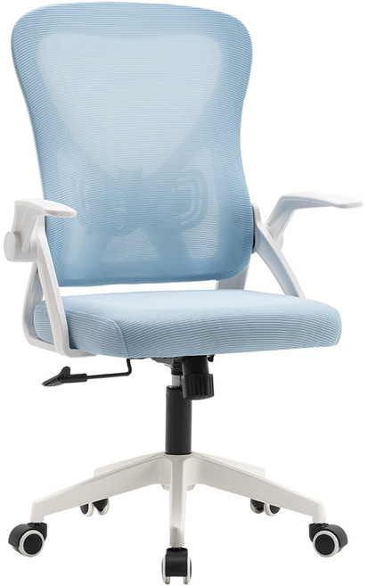 Hampton 漢汀堡 迪森網布扶手電腦辦公椅, 藍色白腳