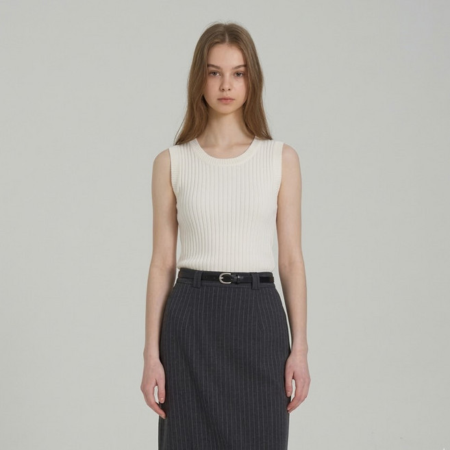 에이비에프지 여성용 골지 라운드 민소매 니트 AFZ5HW37