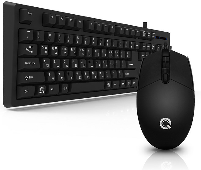 큐센 USB 멤브레인 키보드 마우스 세트, KM4500PLUS, 일반형