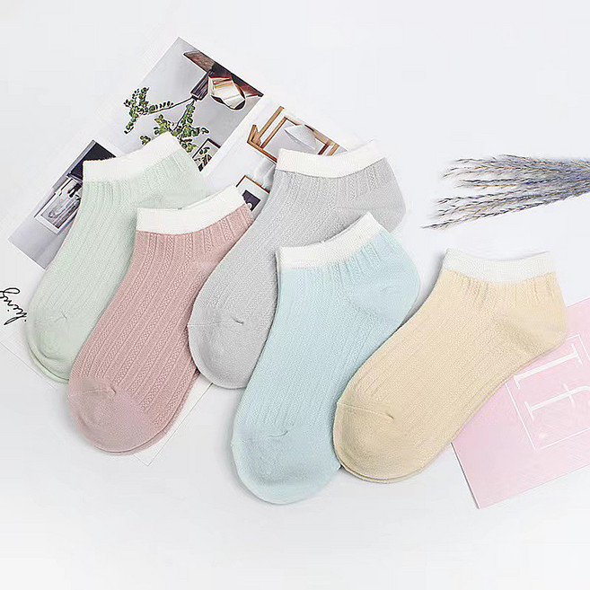 이츠굿텐 여성용 파스텔 스니커즈 발목 양말 5켤레 세트