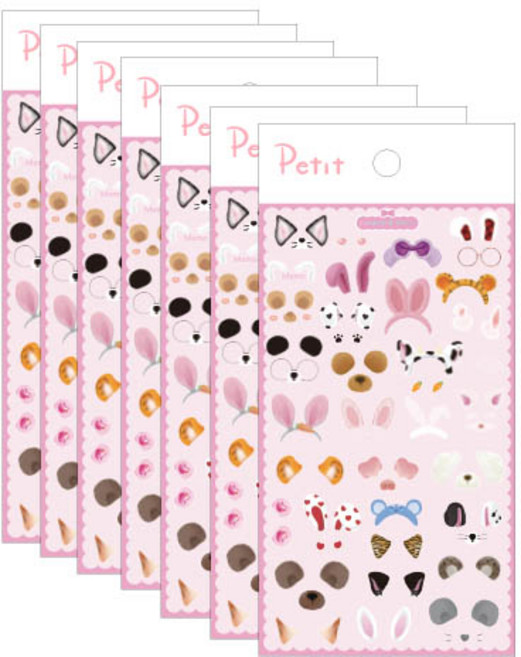 Petit Polaroid 裝飾系列 拍立得裝飾 毛絨絨貼紙 PD884, 混合色, 7個