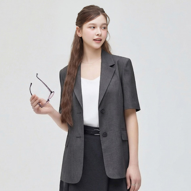 로엠 여성용 올데이 린넨 라이크 반팔 자켓