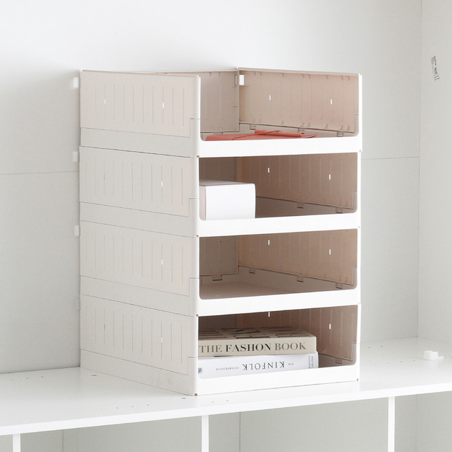 올리빙 국내 제조 멀티 모듈 슬라이딩 리빙박스, 화이트, 4개