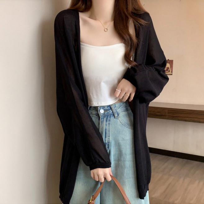 peilit 女款寬鬆版基本款長版針織外套