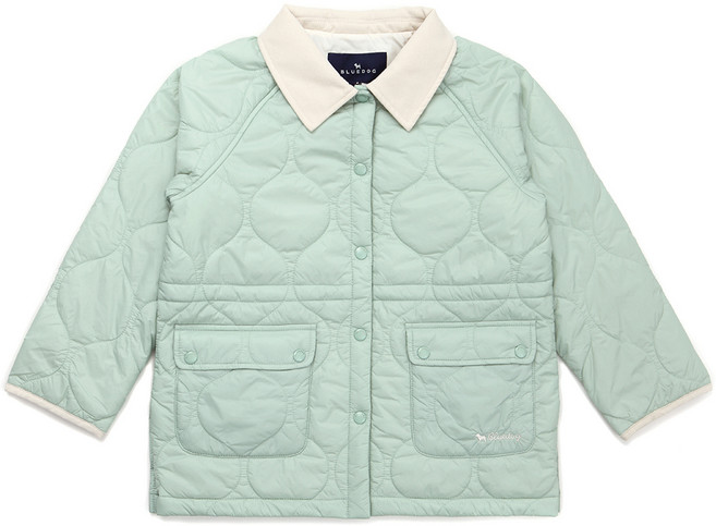 블루독 여아용 배색 카라 퀼팅 자켓