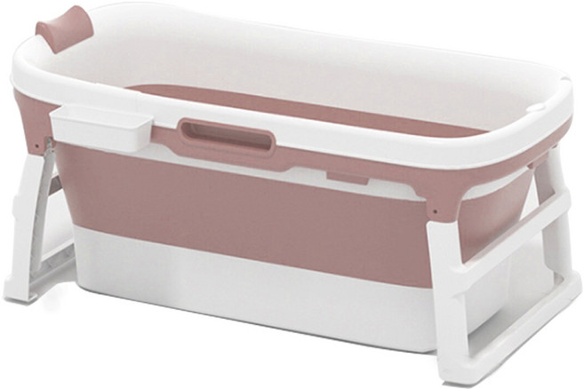 프리미엄 접이식 욕조 중형, 핑크, 1개
