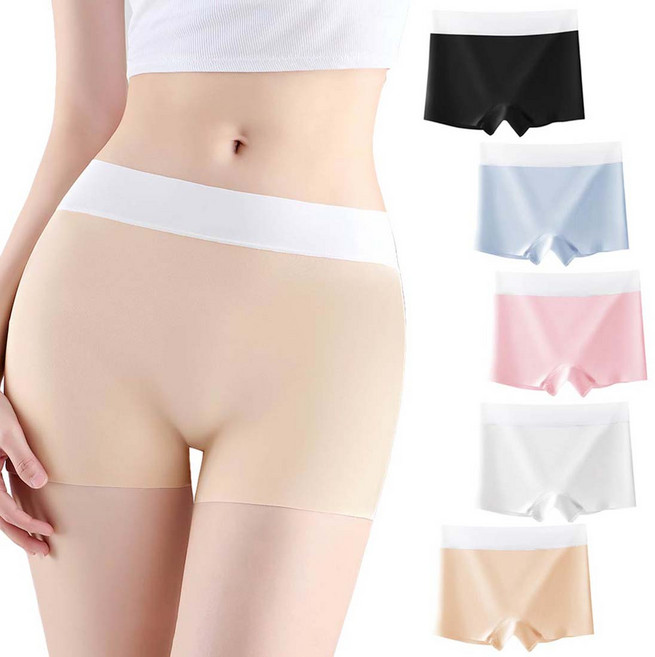 Twistar 女性用拼色無痕四角內褲 5件組, 混色