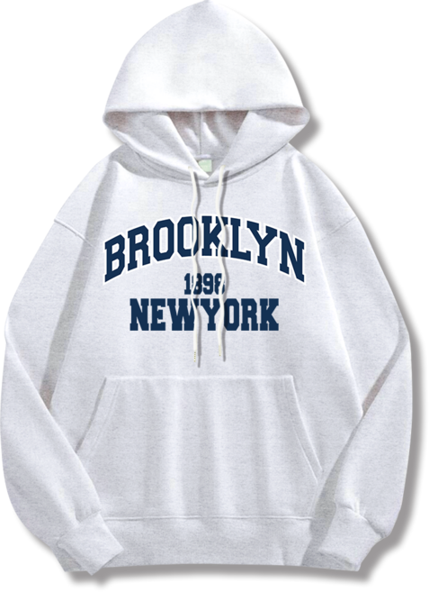 일루소 남녀공용 WD 1898 뉴욕 기모 루즈 오버핏 후드티