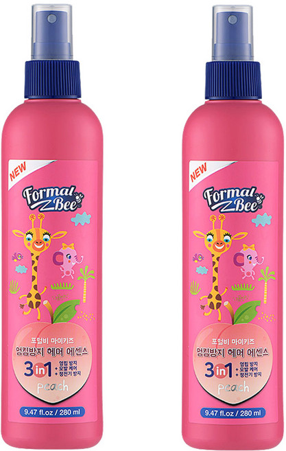 포멀비 마이키즈 엉킴방지 헤어 에센스 복숭아향, 280ml, 2개