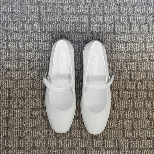 여성용 둥근코 메리제인 캐쥬얼 플레인 플랫슈즈 1.5cm NF_1317