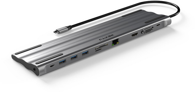 넥스트유 C타입 13in1 다기능 노트북 도킹스테이션 멀티허브 1351DS-PD, 실버, 1개