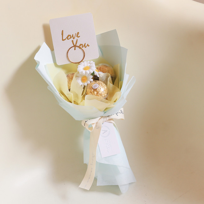 아스파시아 해피 데이지 페레로로쉐 3T 꽃다발, 민트