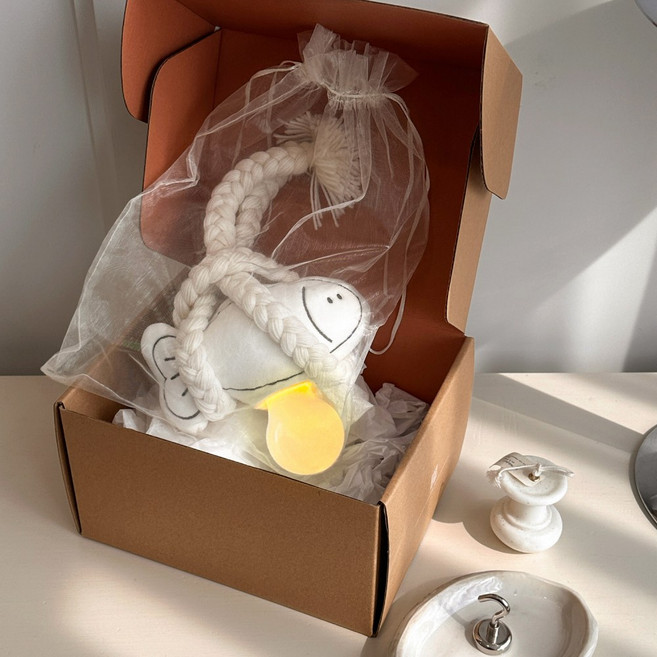 레나에너지 액막이 명태 인테리어 조명 + 선물박스, 화이트