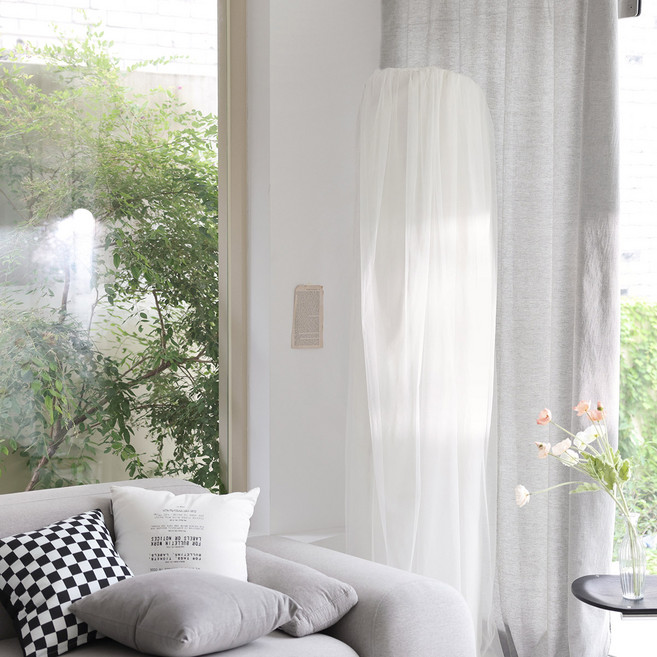 벨라이프 망사이중 에어컨커버 화이트, 스탠드