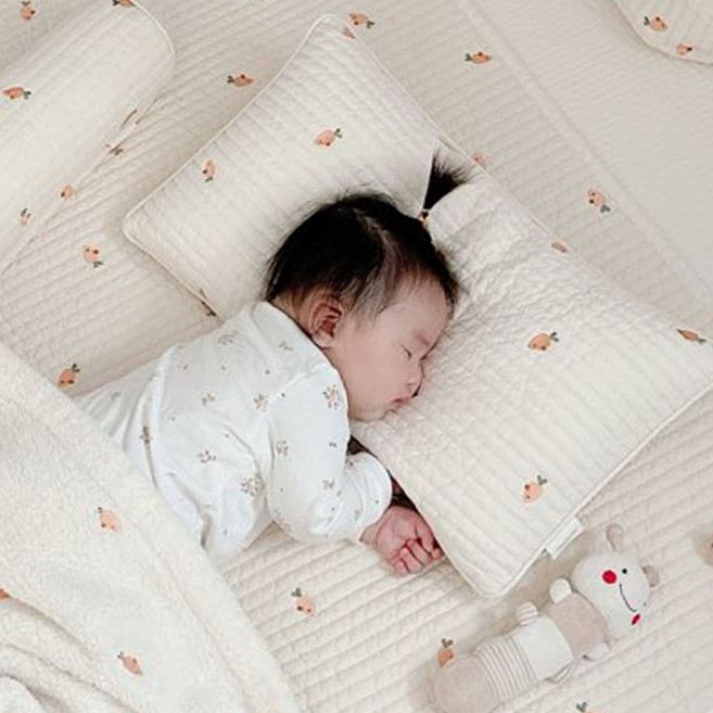 마롤로뜨 자수 낮잠 유아동 베개 솜포함, 캐롯로뜨