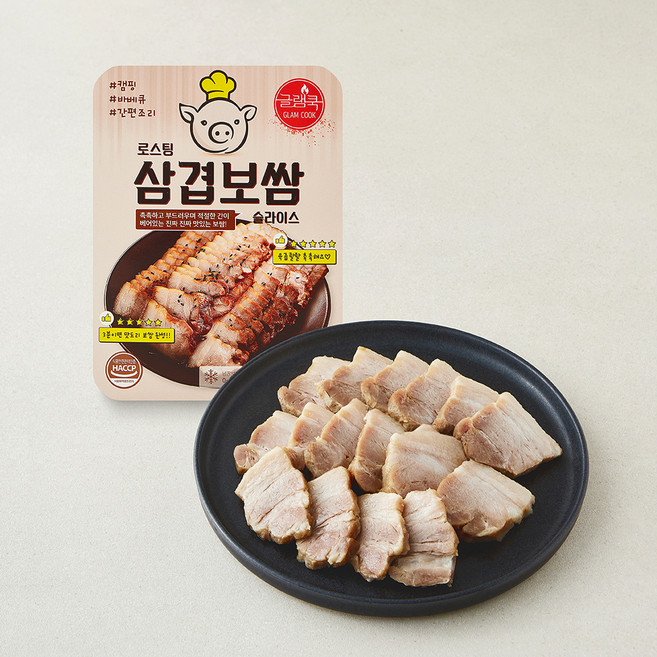 글램쿡 로스팅 삼겹보쌈 슬라이스, 300g, 1개