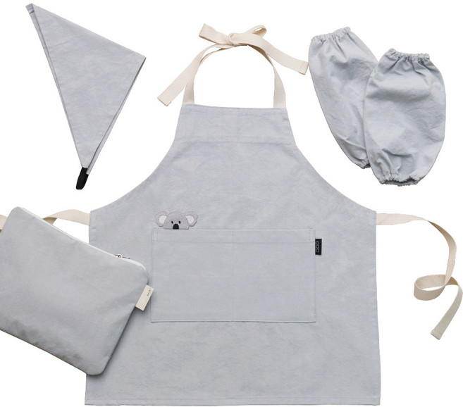 세맘스 아동용 애니멀 프렌즈 코알라 앞치마 + 두건 + 팔토시 + 파우치 세트