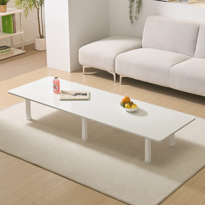 아이캔컴퍼니 국내생산 모모 폴딩 좌식 테이블 4단 높이조절 고객직접설치, 화이트