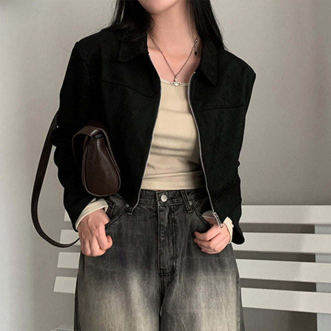 Fashion Flow 女款時尚摩登風格皮革短版夾克