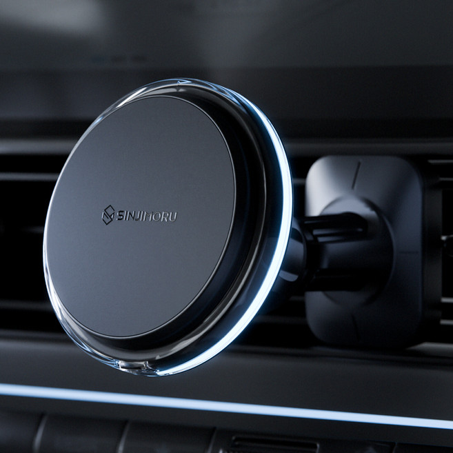 신지모루 25W Qi2.2 펠티어 냉각 M 에어쿨러 맥세이프 차량용 무선충전 거치대, 블랙