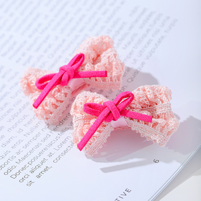 도도앤뉴 퐁당 레이스 리본 헤어핀 2p