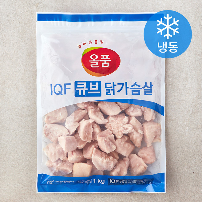 올품 IQF 큐브 닭가슴살 (냉동), 1개, 1kg