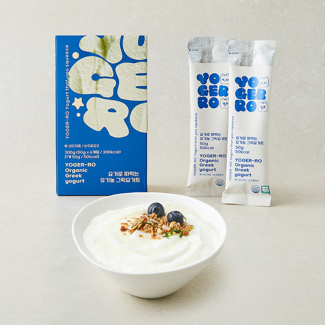 요거로 유기가공식품 인증 짜먹는 그릭요거트, 50g, 6개입, 1개